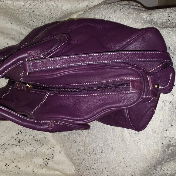 Barr Barr of New York Pebbled Leather Satchel Tote Large Handbag Purse - Picture 3 of 8